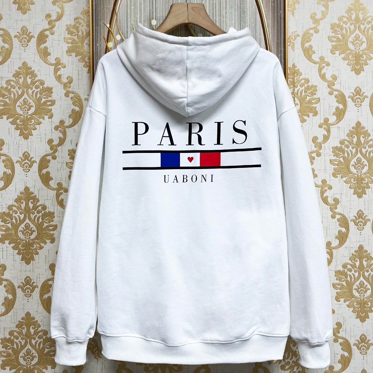 絶賛EU製&定価4万◆UABONI*Paris*パーカー*フランス*パリ発◆綿100% ソフト カジュアル スウェット トップス 長袖 男女兼用 秋冬 XL/50拍卖