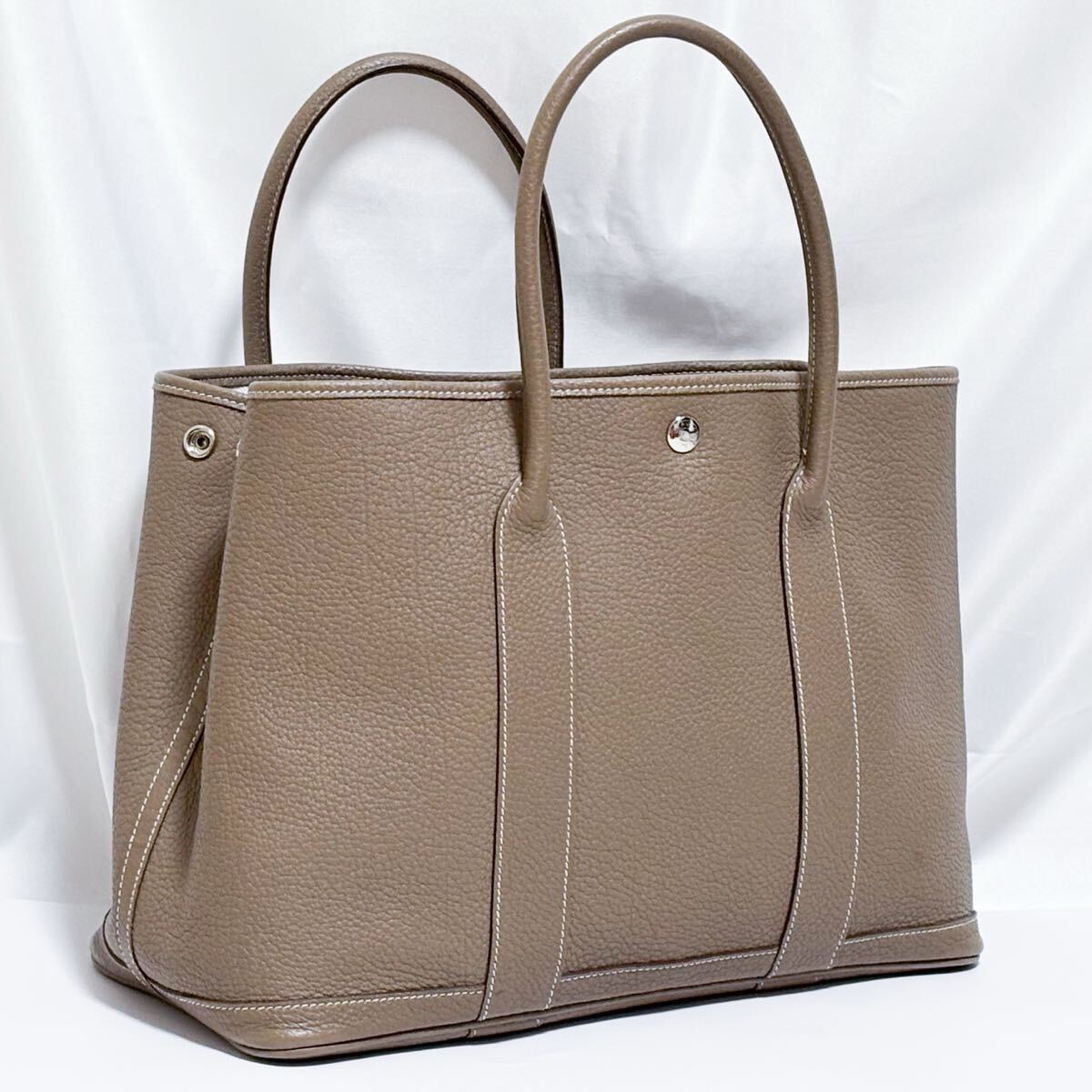 【極美品】HERMES ガーデンパーティ ネゴンダPM エトゥープ □R刻印 拍卖