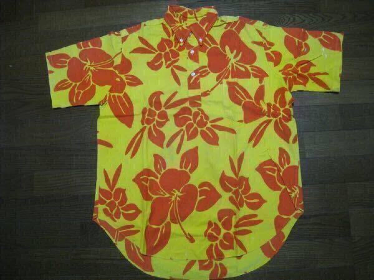 60S 60年代 ヴィンテージ ビンテージ オールプリント 全面プリント ボタンダウン ハワイアンシャツ ハイビスカス カメハメハ カハナモク拍卖