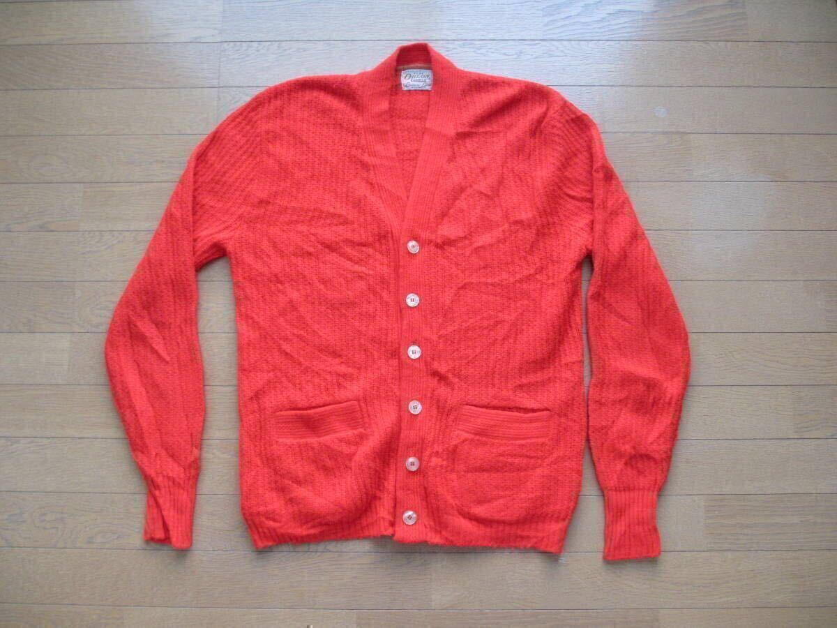 美品 60S~70S 60年代~70年代 ヴィンテージ ビンテージ オリジナル ORLON CAMPUS キャンパス カーディガン ニット 無地 赤 ブレント モヘア拍卖