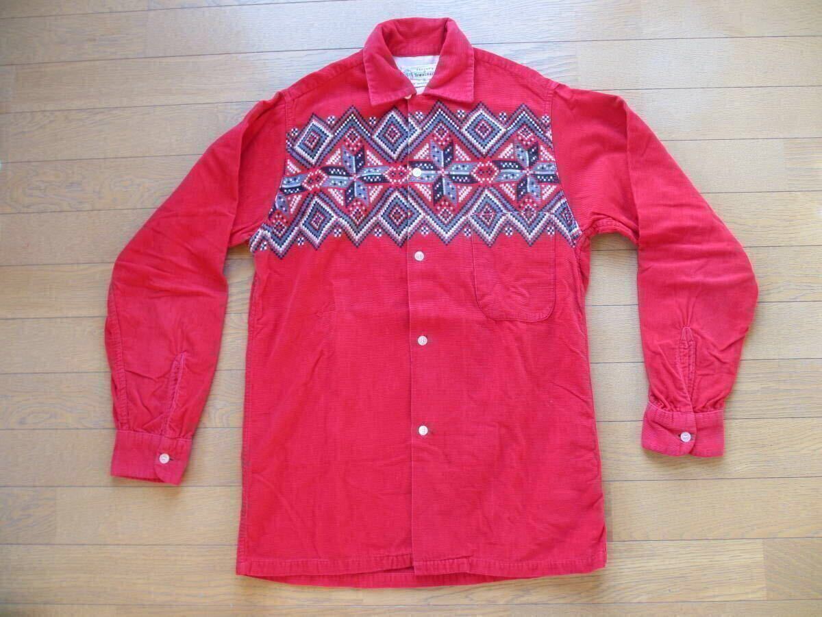 実物 オリジナル 本物 50S~60S 50年代~60年代 ヴィンテージ ビンテージ プリントコーデュロイ 雪柄 タウンクラフト エルビス ネイティブ 拍卖