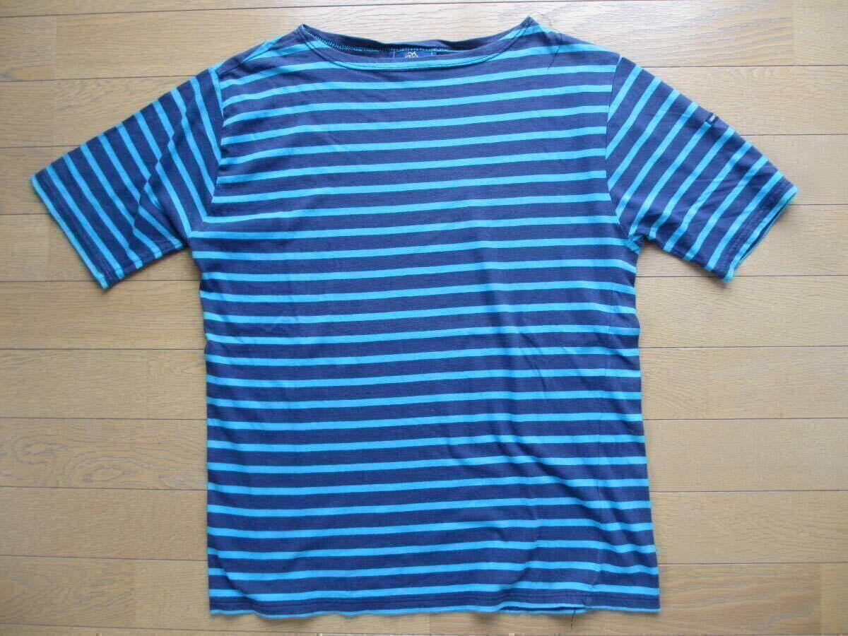 美品 ユーズド SAINT JAMES セントジェームス ボーダー 希少 半袖 カットソー オレンジ 限定カラー フランス ルミノア ボートネック 入手困拍卖