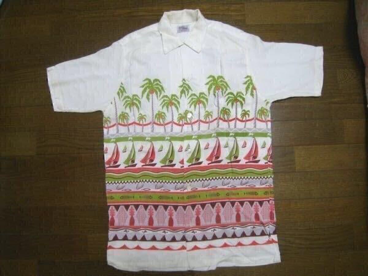 50S 50年代 ヴィンテージ ビンテージ オリジナル カハナモク KAHANAMOKU ハワイアン アロハ レーヨン パームツリー カメハメハ ループ拍卖