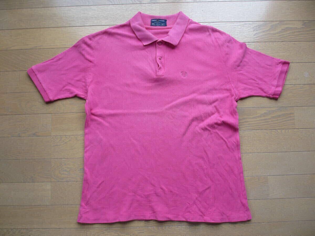 80S 80年代 ヴィンテージ ビンテージ オールド FRED PERRY フレッドペリー イギリス製 鹿の子 ポロシャツ イングランド 古着 ピンク 希少拍卖