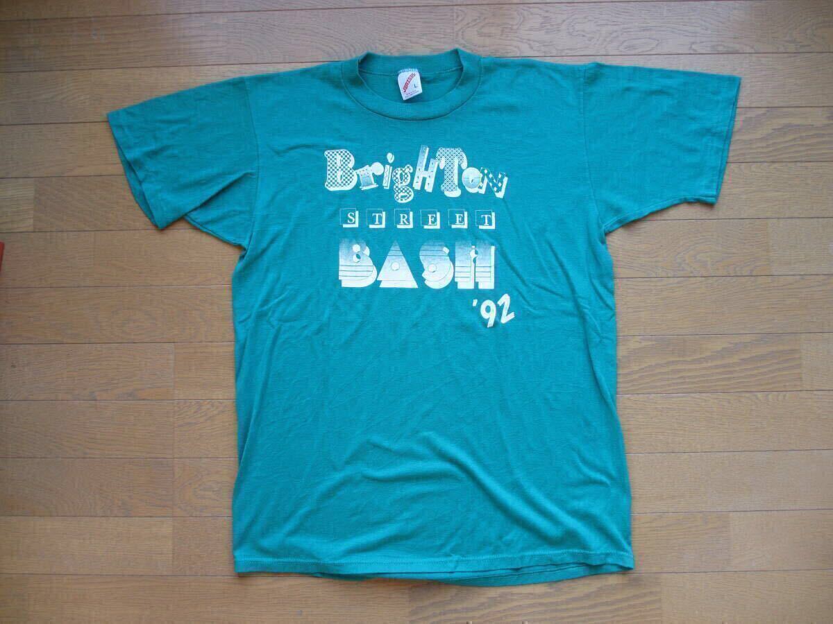 美品 90S 90年代 ヴィンテージ ビンテージ オールド JERZEES ジャージーズ アメリカ製 USA エメラルド プリント フェス カーニバル 古着拍卖