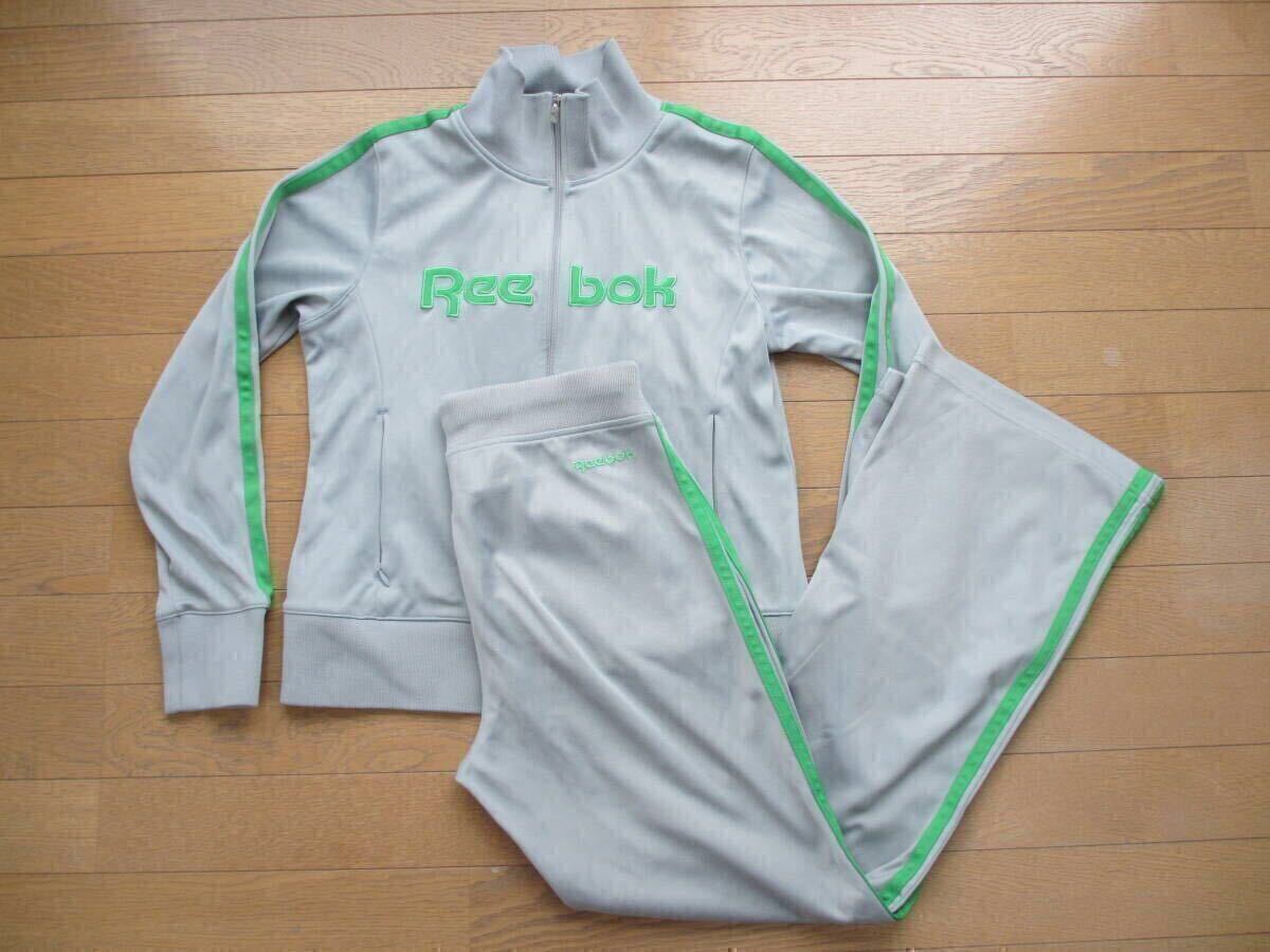 オールド 00S 00年代 REEBOK リーボック ジャージ セットアップ トラックスーツ 上下 グレイ グリーン スポーツ ランニング ヴィンテージ拍卖
