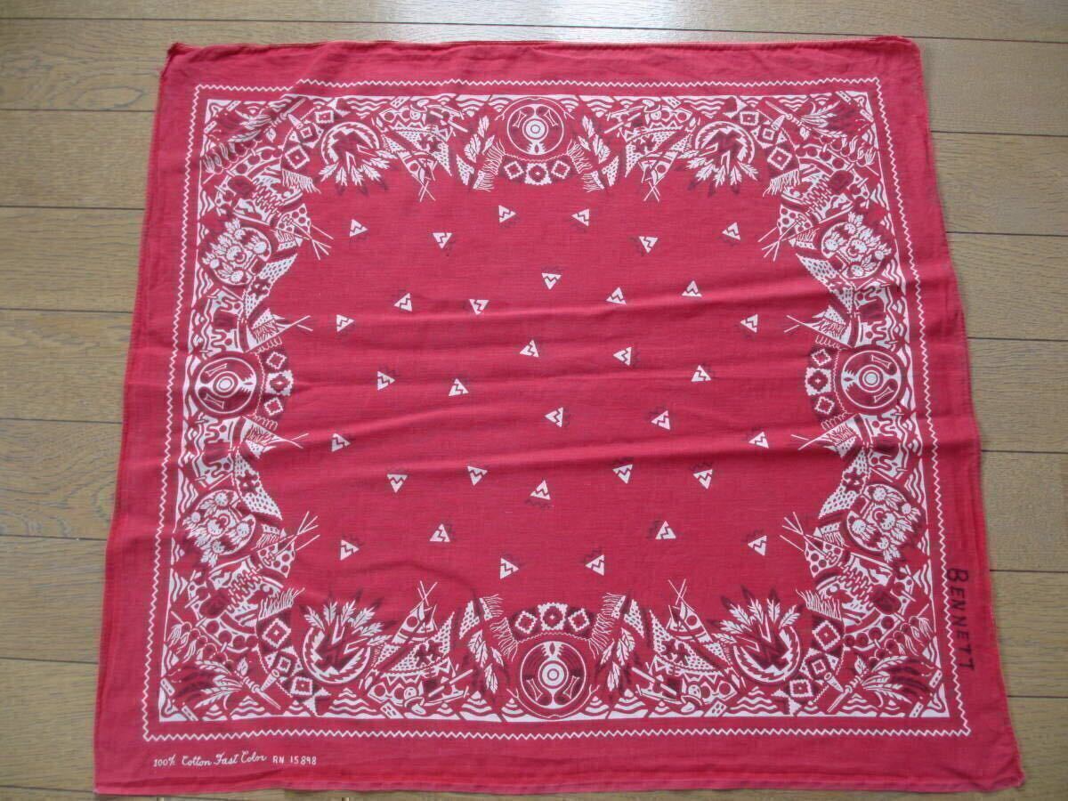 70S 70年代 ヴィンテージ ビンテージ オリジナル バンダナ インディアン ネイティブ 原住民 民族 ナバホ ホピ ズニ ハンカチ アメリカ製拍卖