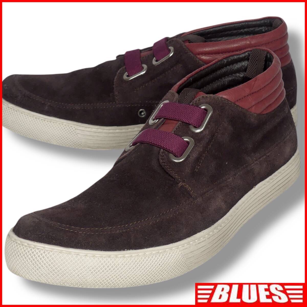 即決★日本製 LANVIN★25.5cm レザースニーカー ランバン メンズ 茶 スエード 本革 ウォーキングシューズ 本皮 スニーカー 革靴 アウトドア拍卖