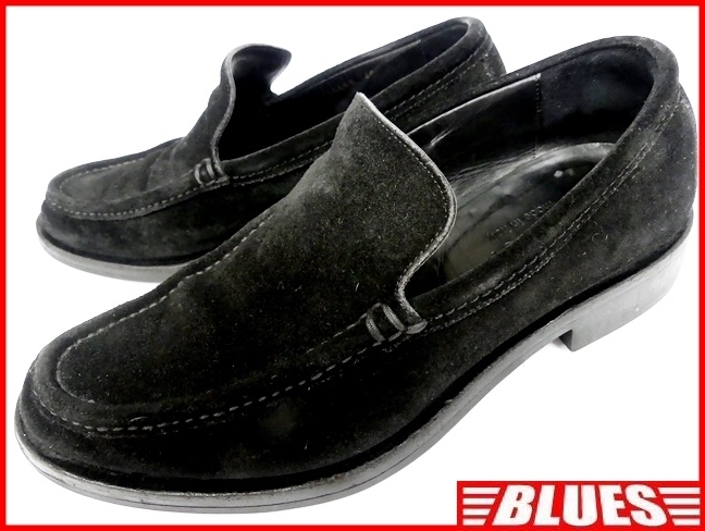 即決★イタリア製 GUCCI★25cm レザーローファー グッチ メンズ 40 黒 ブラック 本革 ビジネスシューズ 本皮 スリッポン 革靴 スエード拍卖