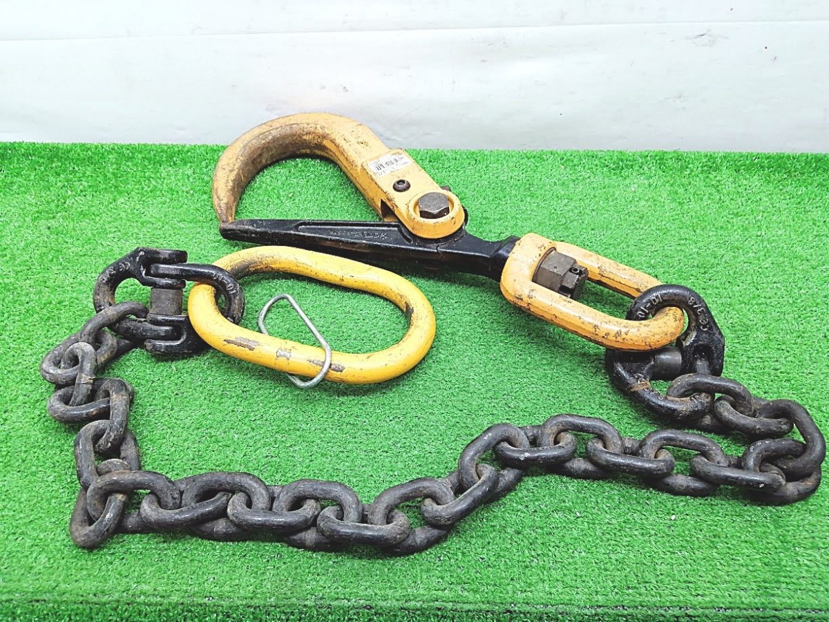 中古品 SUPER スーパーツール チェーンスリング付スーパーロックフック 3t 鉄板吊り SLH3SC拍卖