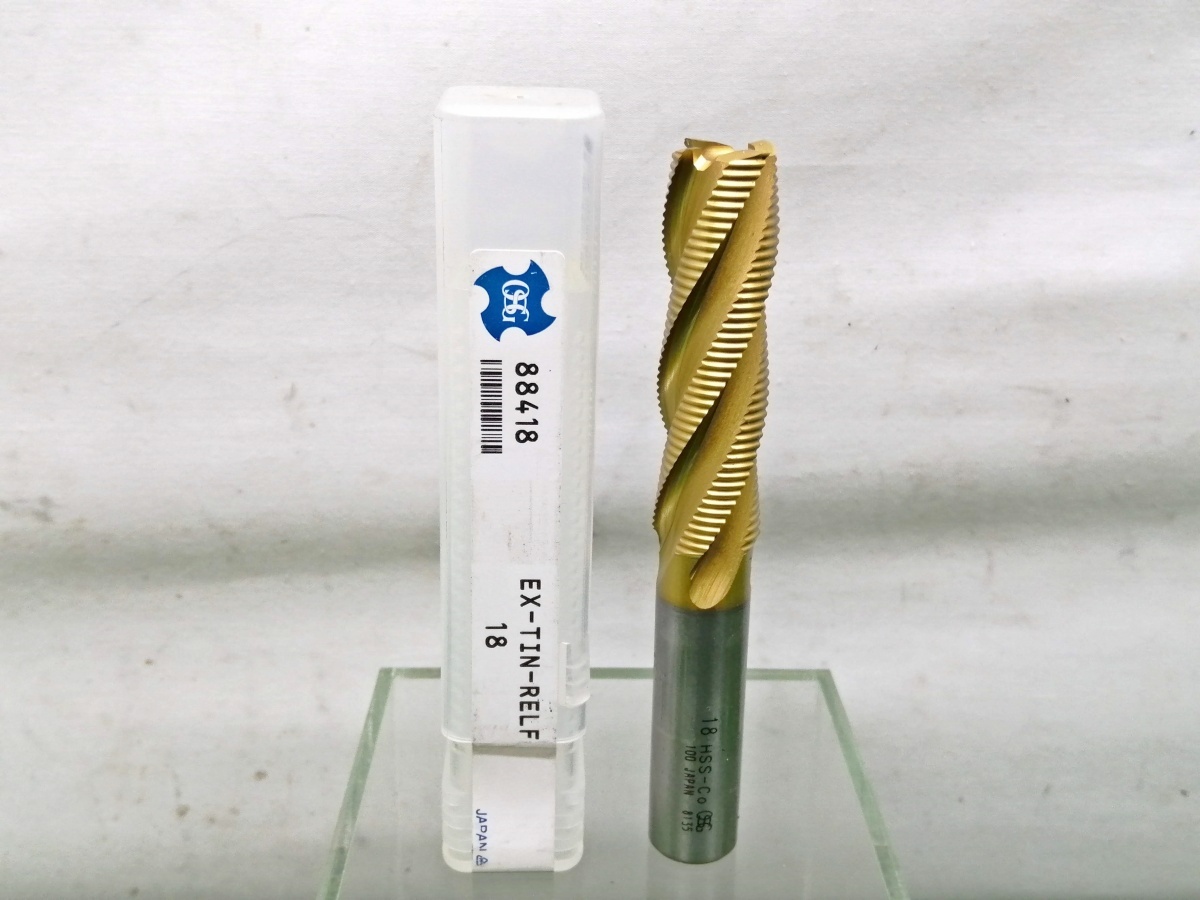 未開封 未使用品 OSG オーエスジー エンドミル TiNコートラフィングロング ファインピッチ 刃径18mm 88418 EX-TIN-RELF 18 ②拍卖