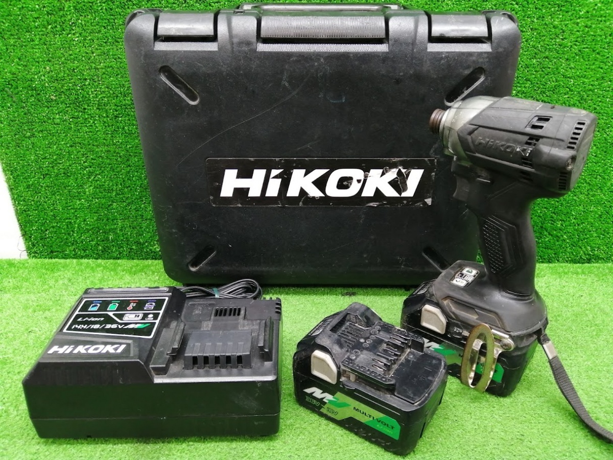 中古品 HiKOKI ハイコーキ 18V コードレスインパクトドライバセット MVバッテリー×2個 充電器付 WH18DC XCB拍卖