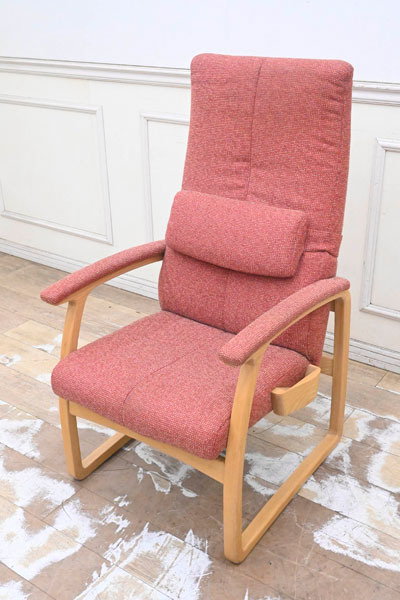 IG211 高級家具の老舗 富士ファニチア 本革 ハイバック リクライニングソファ シングルソファ 一人掛け パーソナルチェア 袖付拍卖