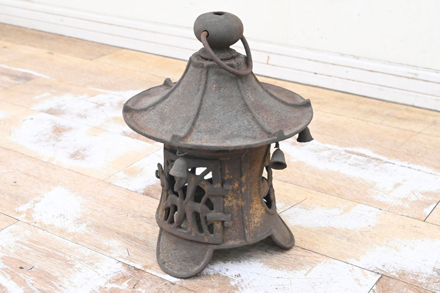 EH03 吊灯籠 置灯篭 鉄製 庭飾 鉄灯籠 アンティーク 拍卖