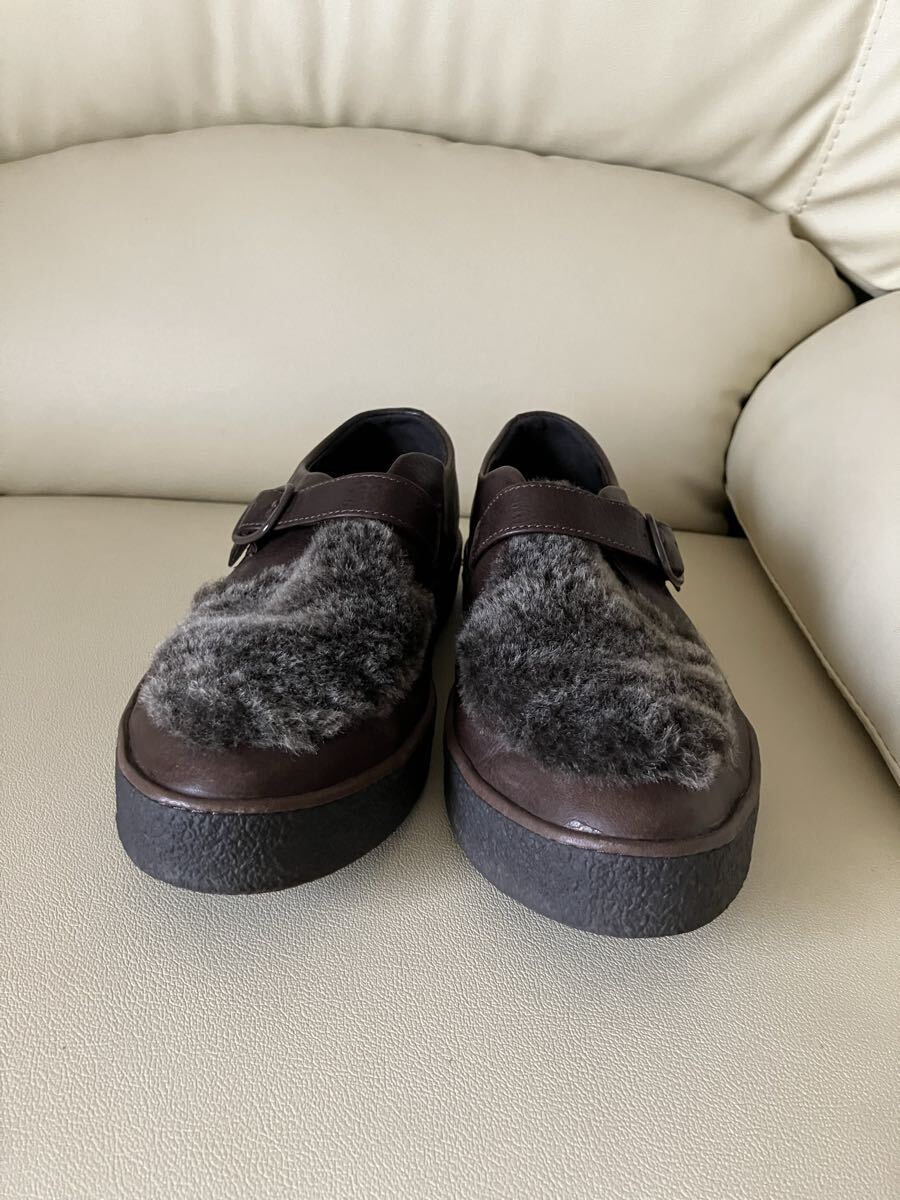 ★CAMPER★ファー付きフラットシューズ(23.5・ダークブラウン)拍卖