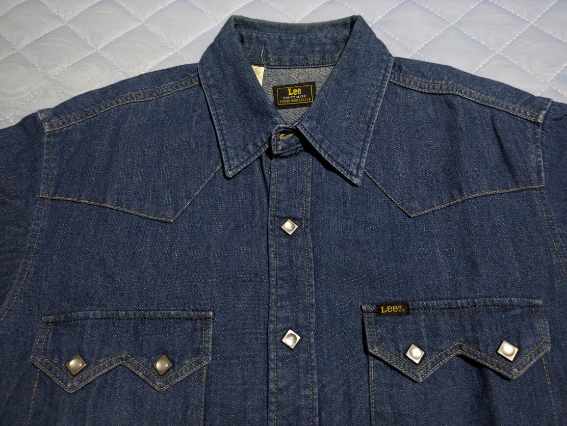 90s 日本製 Lee リー デニムウエスタンシャツ 長袖 0455 Mサイズ ビンテージ エドウィン企画 即決 拍卖