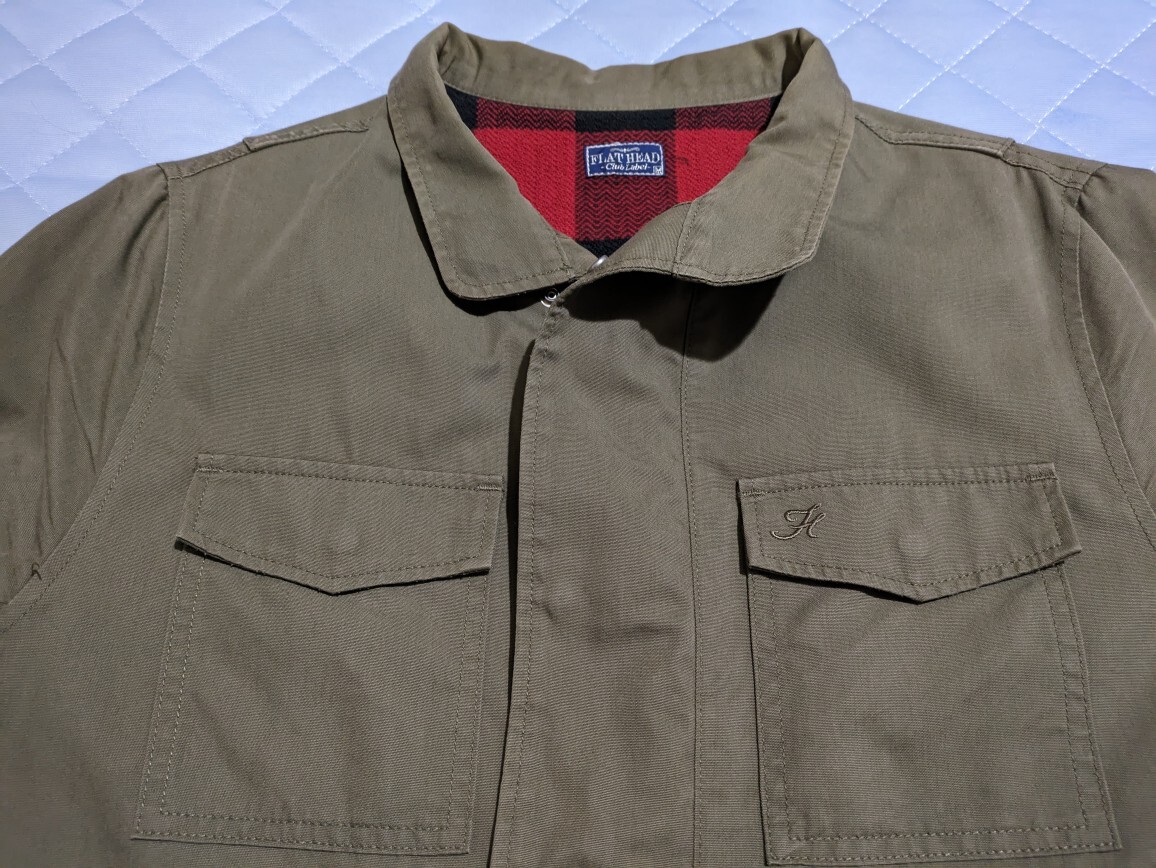 THE FLAT HEAD フラットヘッド フィールドコート Club Label アウタージャケット オリーブ サイズM コットン 日本製 即決 希少拍卖