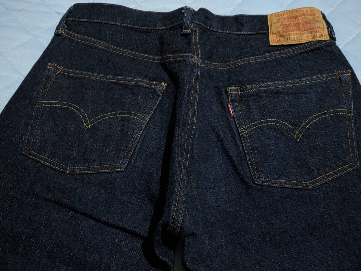 美品 濃紺 Levi's リーバイス 501XX LVC 55501 旧日本製 2005年製造 W33 BIG E 赤耳 デニムパンツ ビンテージ 即決拍卖