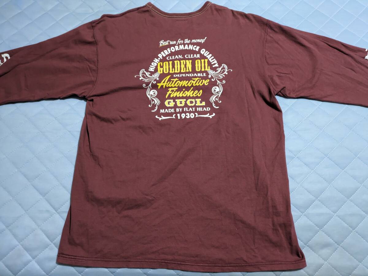 THE FLAT HEAD フラットヘッド ・ネクスト 長袖Tシャツ GUCL 完売品 ロンT バックプリント ライトエンジ 44 コットン100% 日本製 即決拍卖