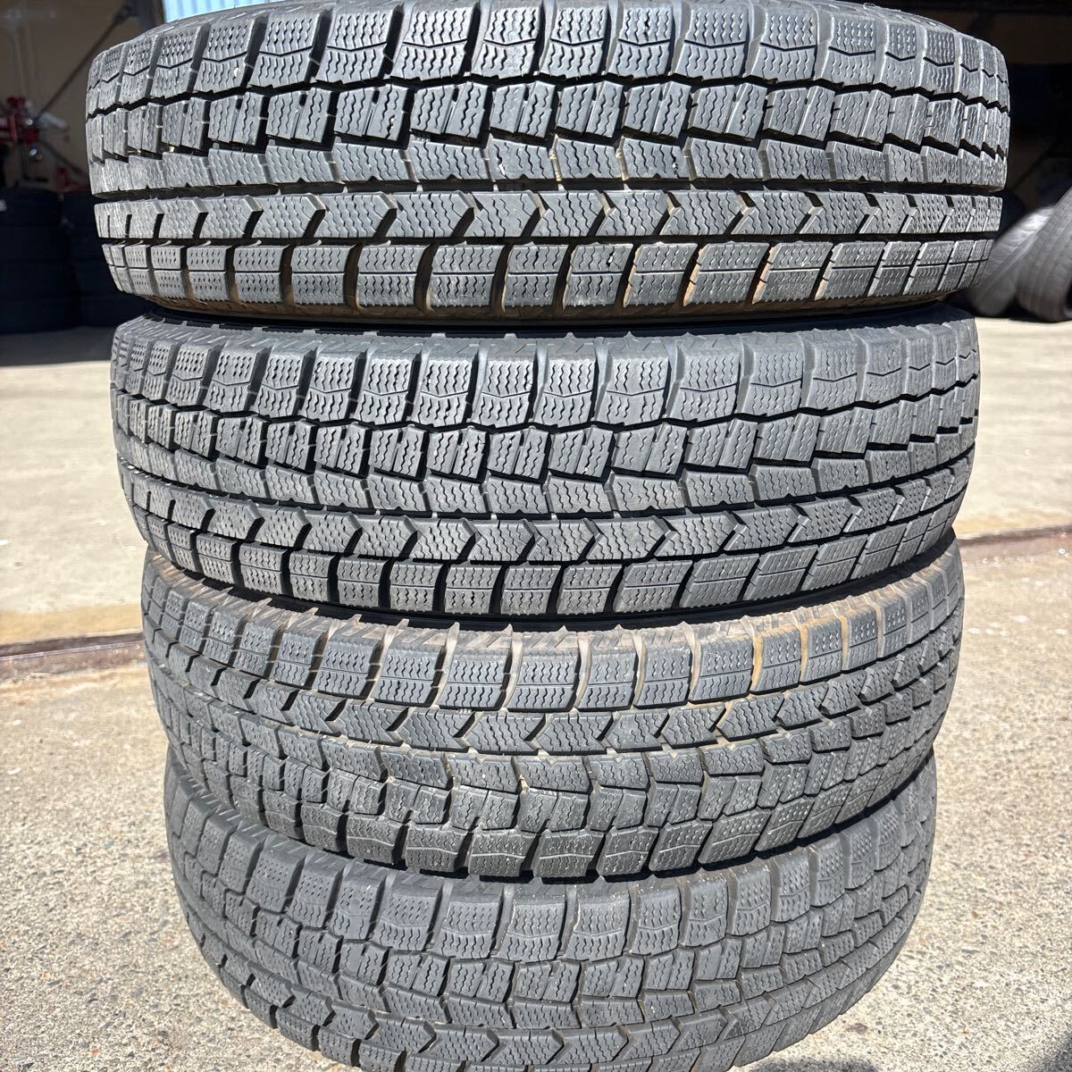 ◆送料無料◆155/70R13 75Q◆DUNLOP WM02 2019年製 残山70% 4本セット拍卖