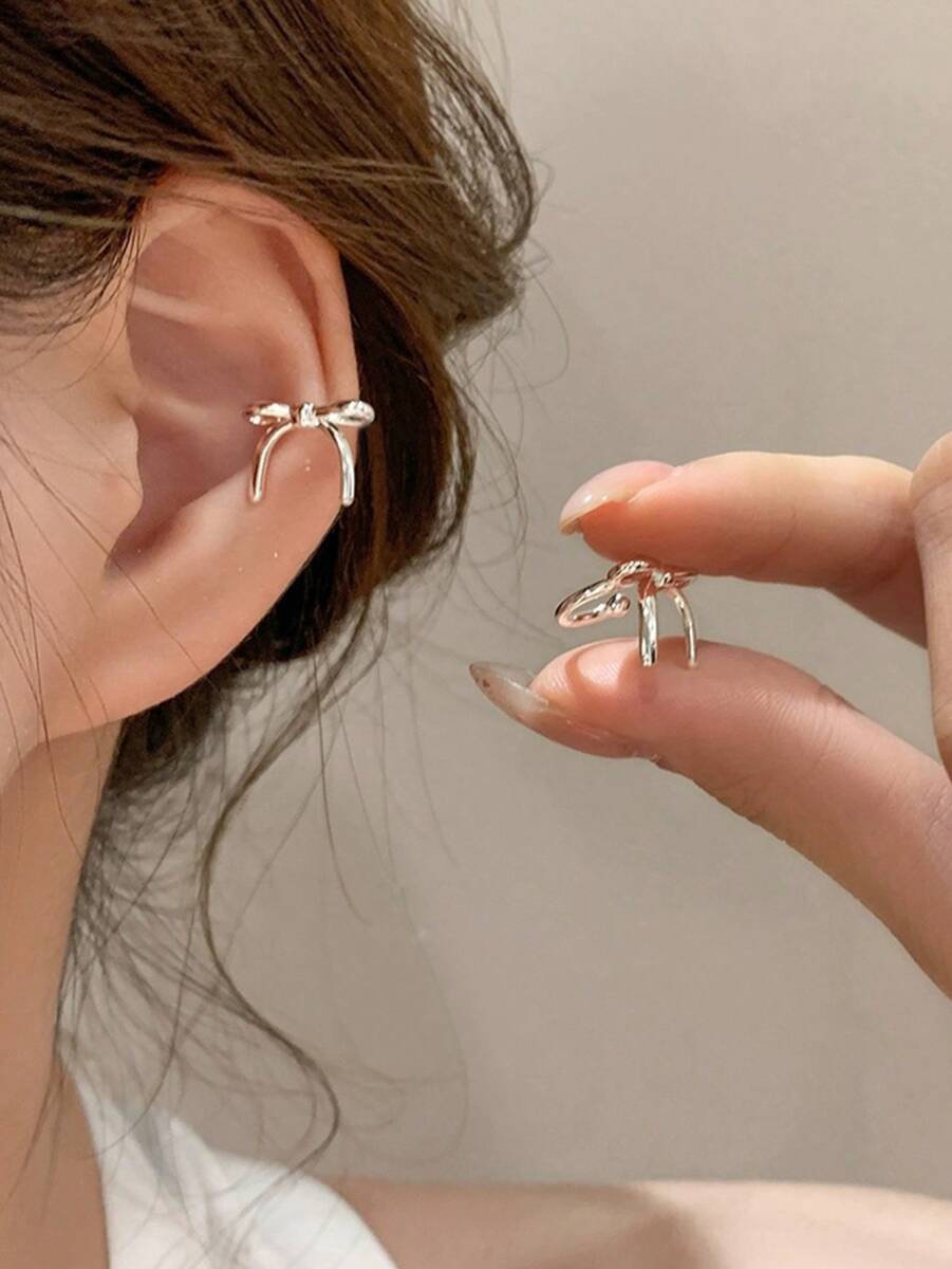 シルバー925色めっき 蝶々クリップピアス 清楚で可憐なあなたに拍卖