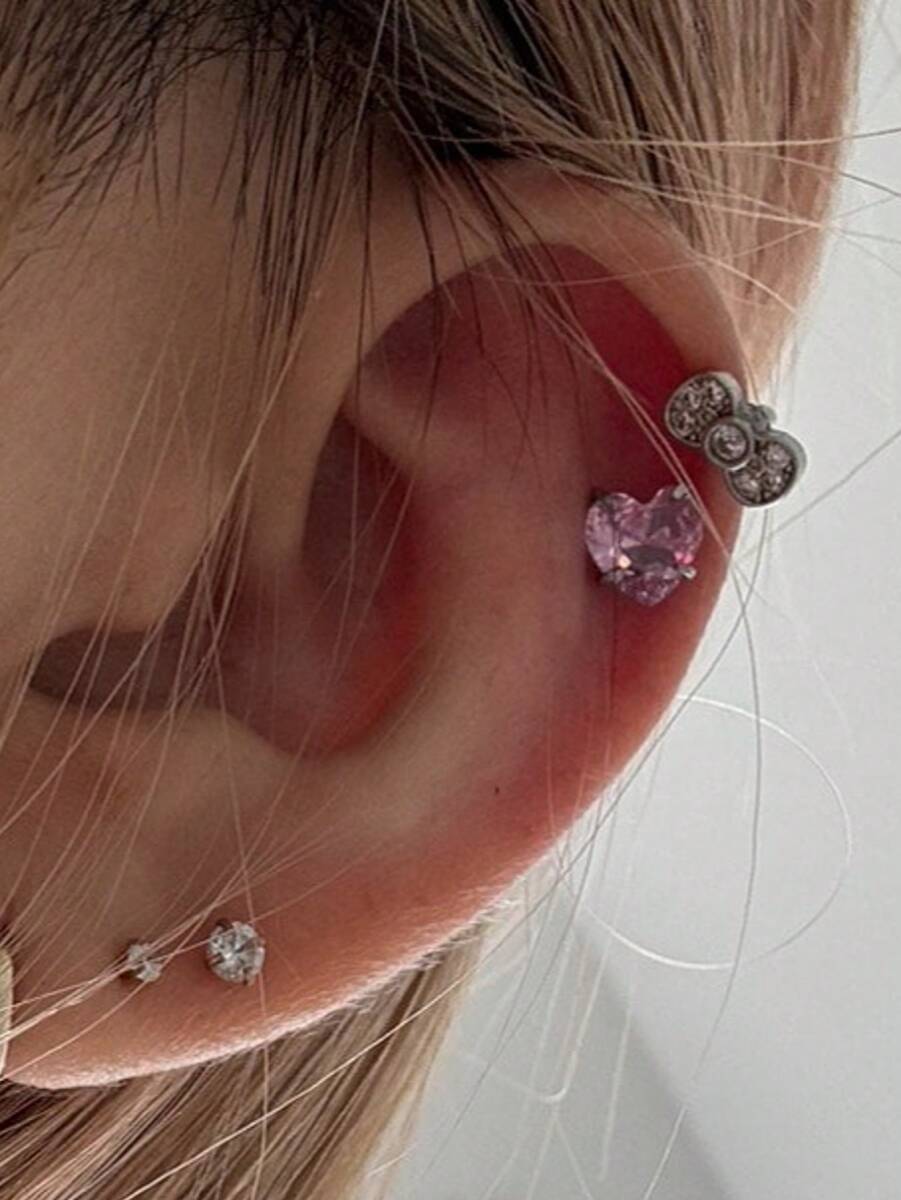 かわいい蝶結びシルバー イヤーボーンクリップ ピアス拍卖