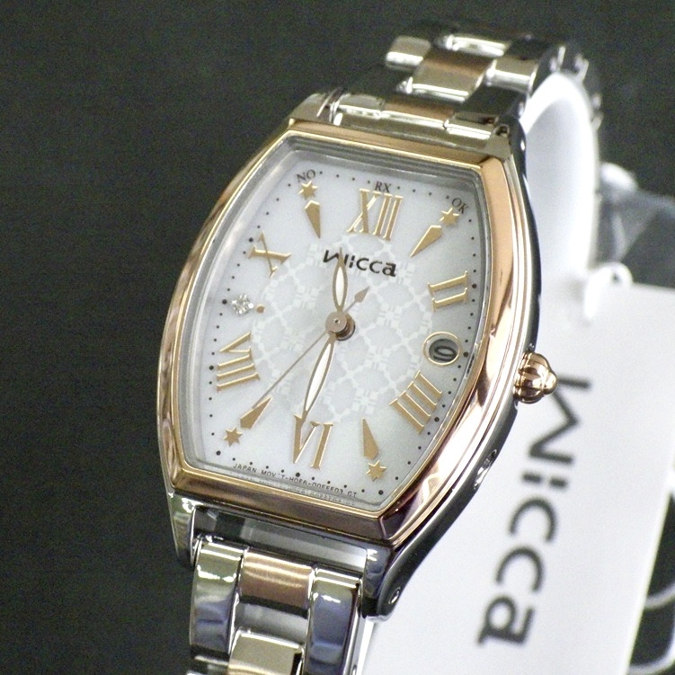 送料無料 特価 新品 シチズン wicca ウィッカ KS4-031-11 ソーラーテック電波時計 電池交換不要 ソーラー電波 トノ―型 レディース腕時計 拍卖