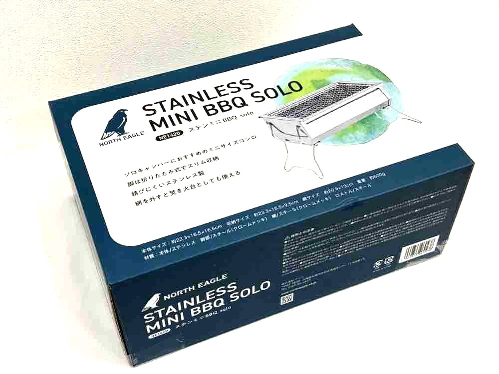 (HE3619) ★1円スタート★ NORTH EAGLE ノースイーグル ステンミニ BBQ solo NE1420 ミニコンロ 未使用品 キャンプ 道具 折りたたみ式拍卖