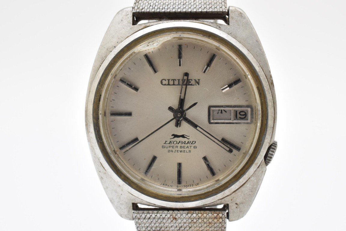 CITIZEN シチズン 腕時計 メンズ 自動巻き シルバー文字盤 シルバー デイデイト 3針 24ジュエル オートマチック 4-770153拍卖