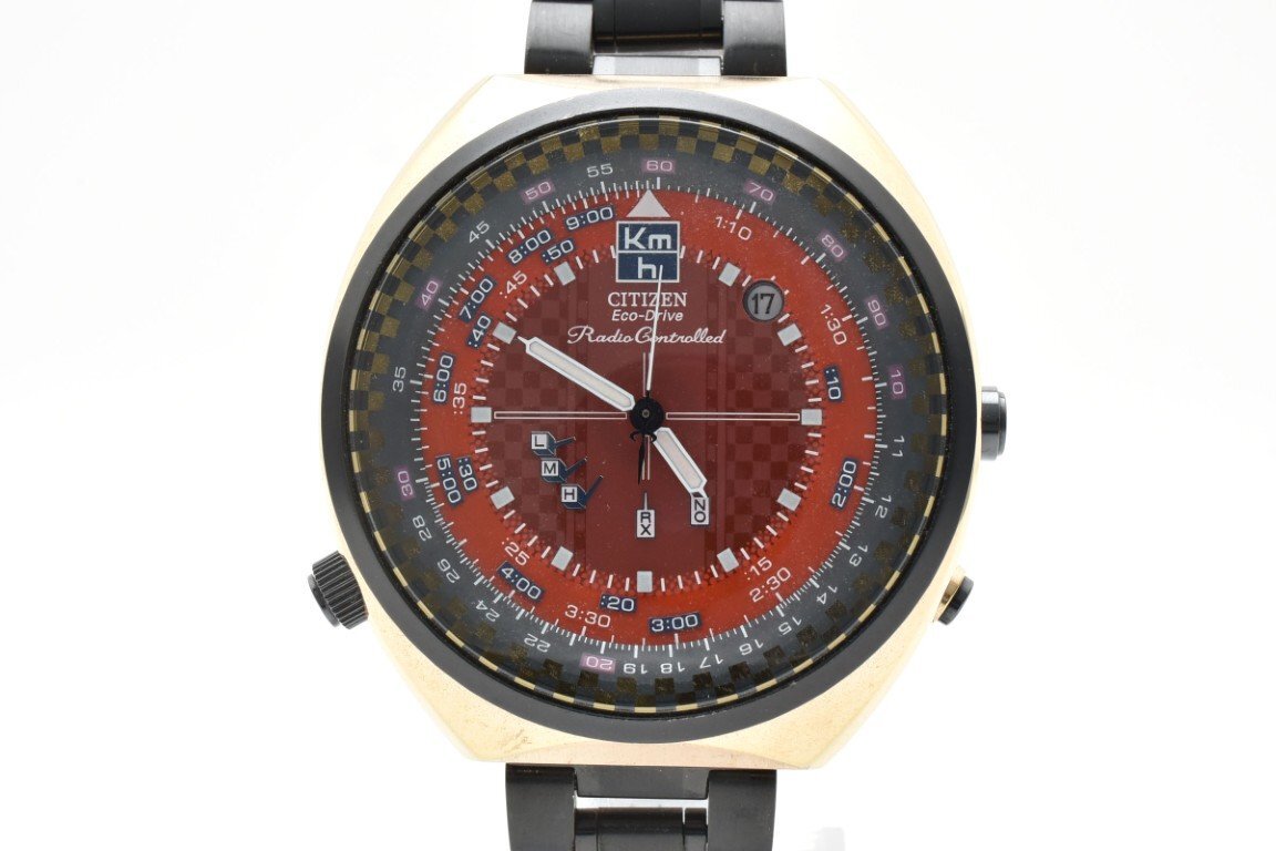 CITIZEN シチズン H417-S049873 ゴールド ラウンド 赤文字盤 3針 デイト メンズ クォーツ 腕時計拍卖