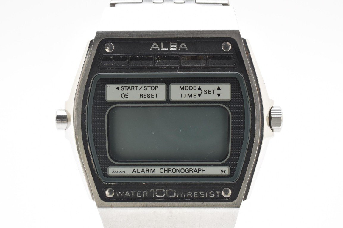 セイコー アルバ Y670-5010 アラームクロノグラフ デジタル スクエア シルバー ブラック クォーツ メンズ 腕時計 SEIKO ALBA拍卖