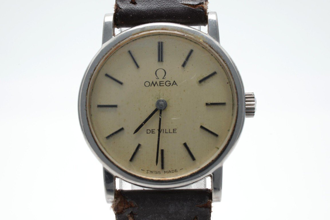 稼働品 オメガ デビル ラウンド シルバー 手巻き レディース 腕時計 OMEGA拍卖