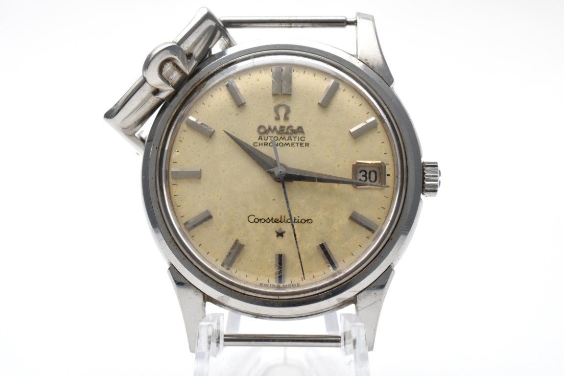 稼働品 オメガ コンステレーション ラウンド シルバー デイト 自動巻き メンズ 腕時計 OMEGA拍卖