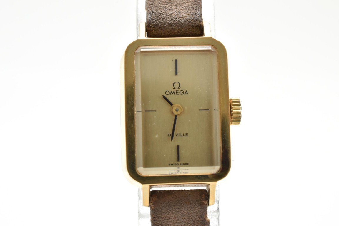 稼働品 オメガ デビル スクエア ゴールド 手巻き レディース 腕時計 OMEGA拍卖