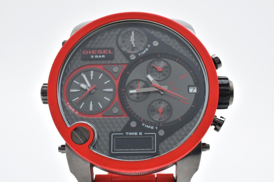 ディーゼル ミスターダディ アナデジ デイト クロノグラフ メタル ラウンド クォーツ メンズ 腕時計 DIESEL拍卖