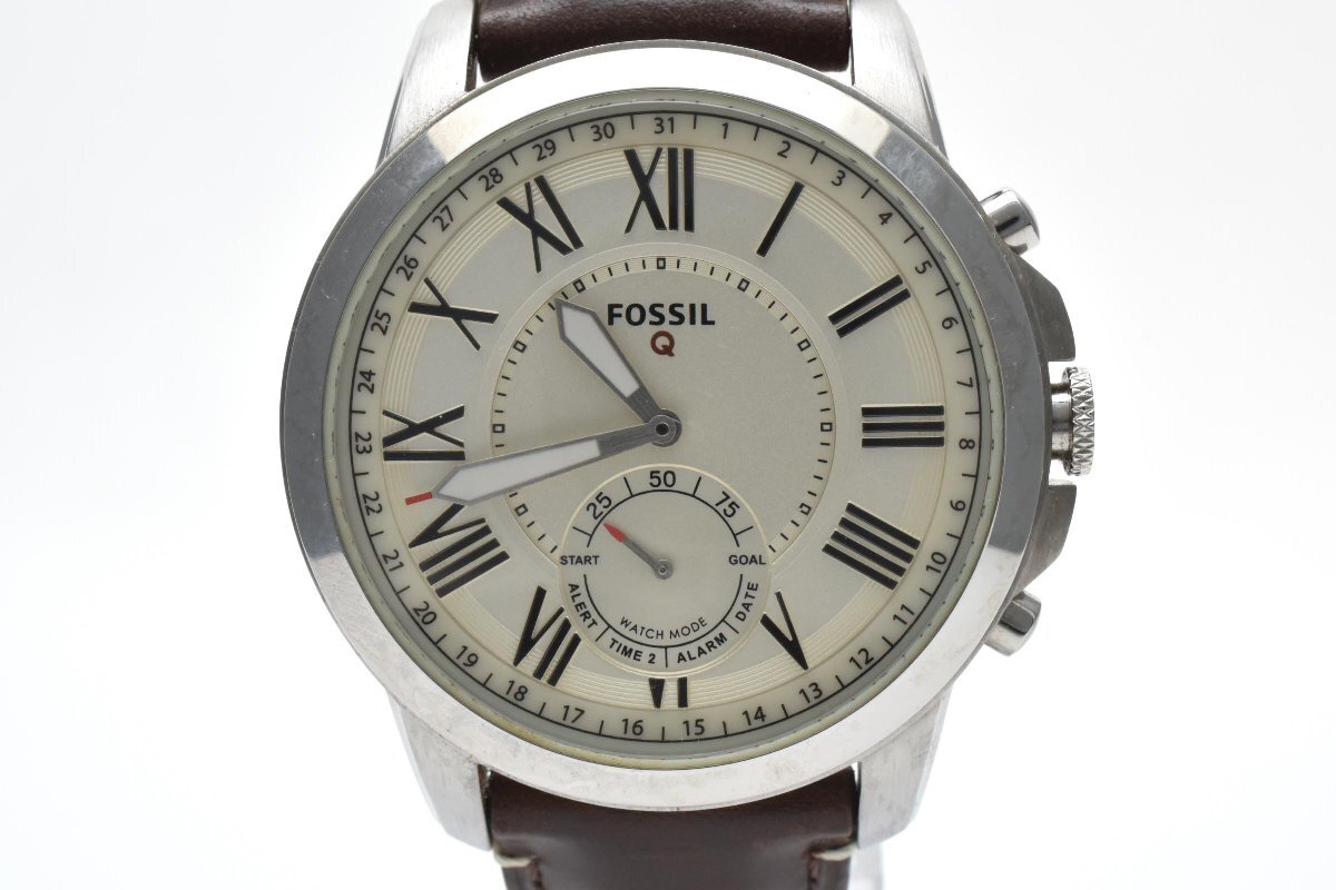 FOSSIL Q フォッシル クォーツ ラウンド 腕時計 メンズ 3針 ホワイト シルバー UK7-NDW2A拍卖