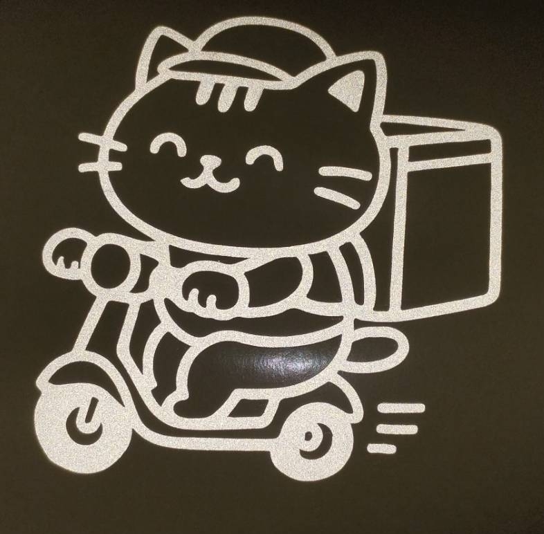 フードデリバリー 反射ステッカー ウーバーイーツ 猫ステッカー拍卖