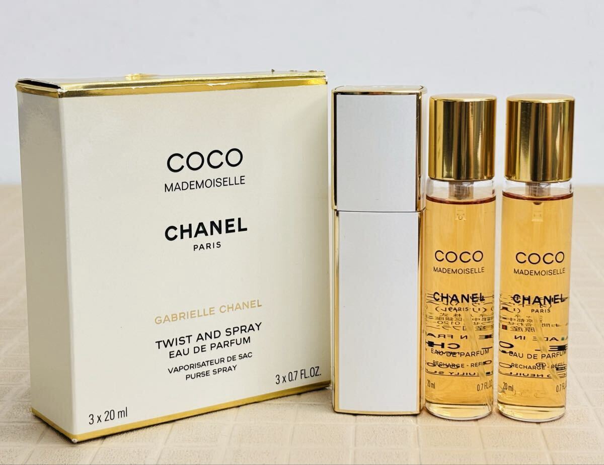 I♪ CHANEL シャネル ココ マドモアゼル COCO MADEMOISELLE ツィスト&スプレイ オードゥパルファム 3×20ml 詰め替え拍卖