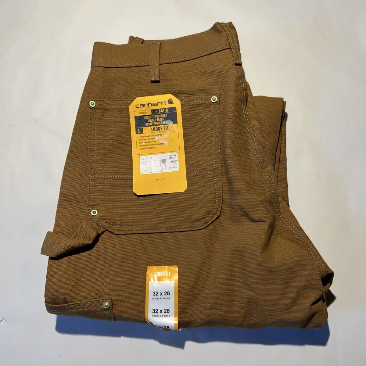 デッドストック カーハート ダブルニー ブラウン 32 x 28 ダック Carhartt USA製拍卖