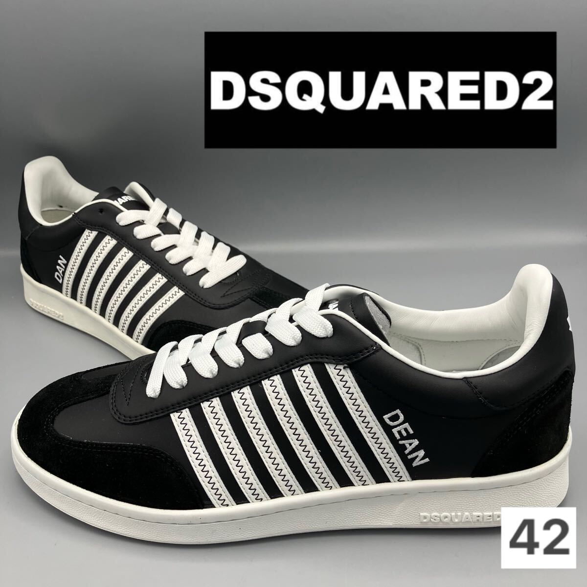 ◆未使用 jp27.0 42 ディースクエアード スニーカー BO-BL拍卖