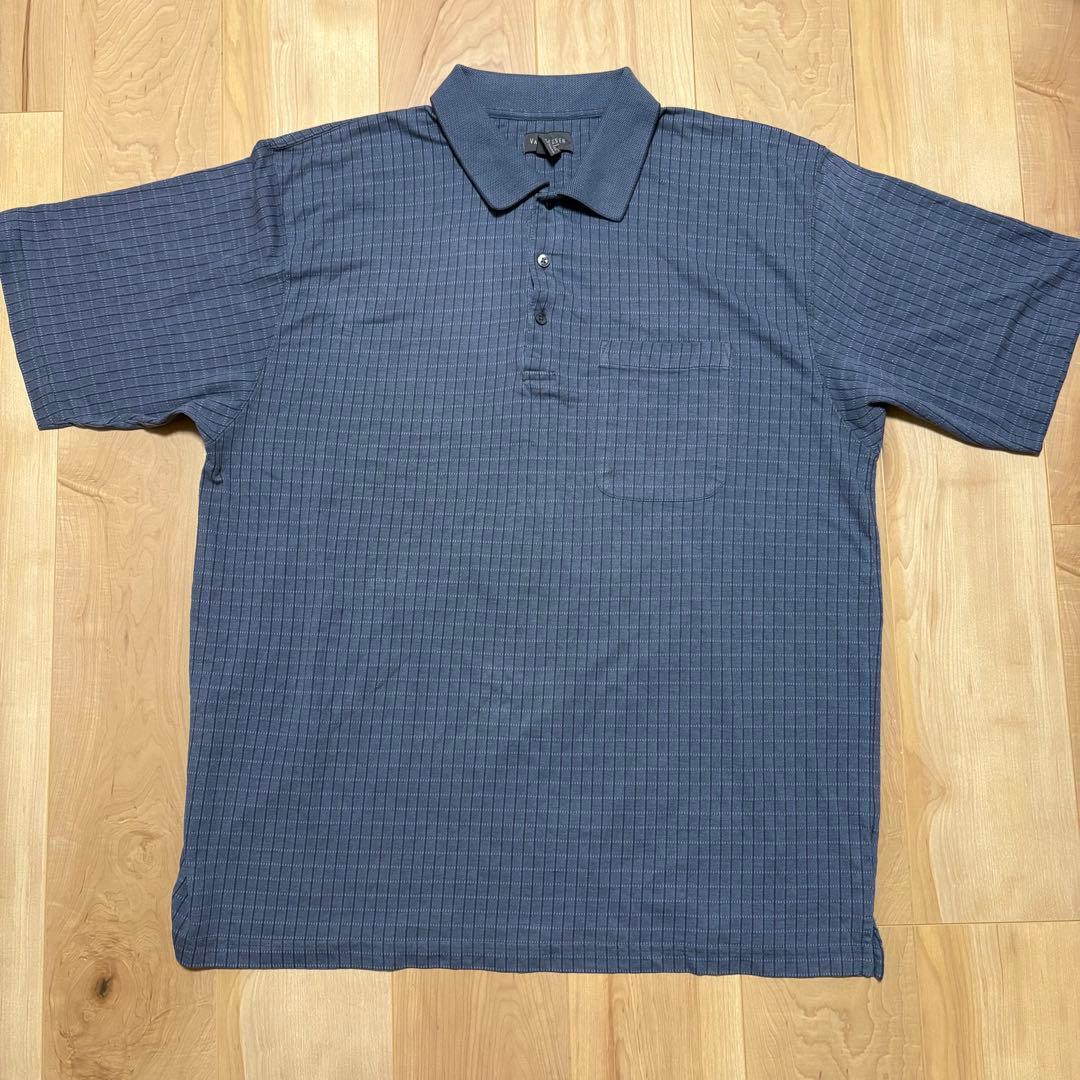 【VAN HEUSEN ヴァンヒューゼン】 半袖ポロシャツ 2XLT グリッド柄拍卖