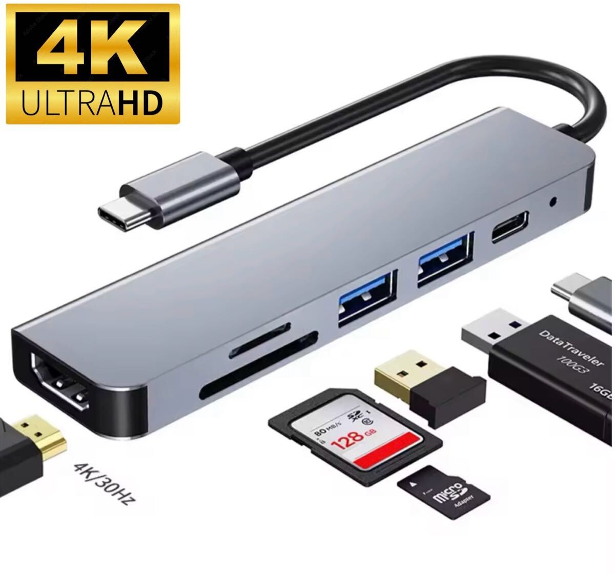 即決迅速発送!USB-C USBハブ HDMI 変換アダプタ SDカードリーダー ドック ドッキングステーション MacBook iPhone android iPad 10201拍卖