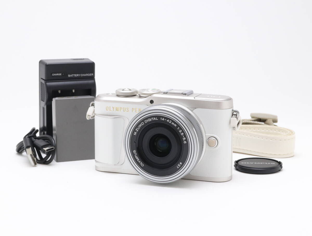 AA- (極上品) OLympus オリンパス PEN E-PL9 14-42mm F3.5-5.6 EZ レンズキット ホワイト シャッター数 395枚 初期不良返品可 99-126拍卖