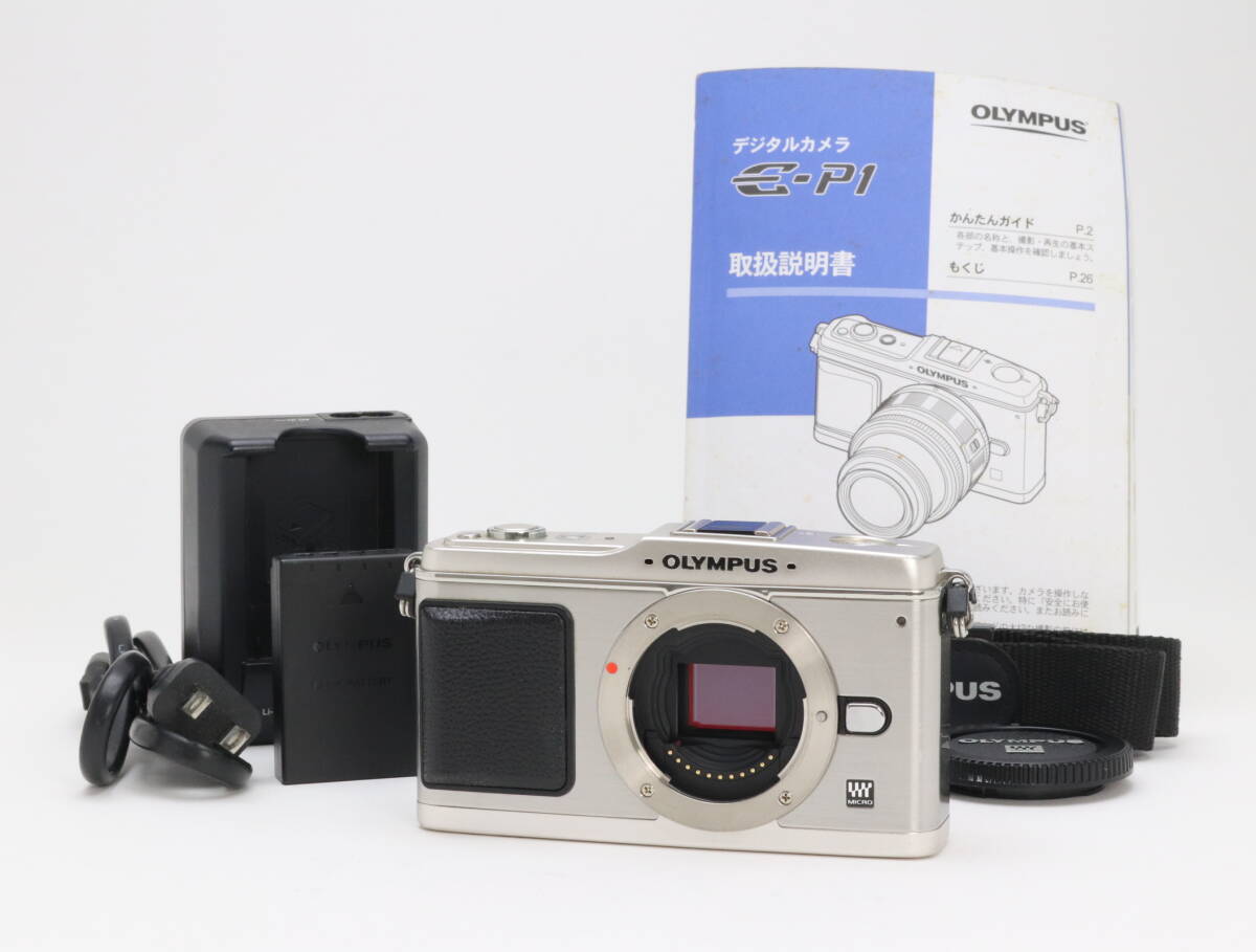 C (実用品) OLYMPUS オリンパス PEN E-P1 ボディ シルバー シャッター回数6441 初期不良返品対応 110-2拍卖