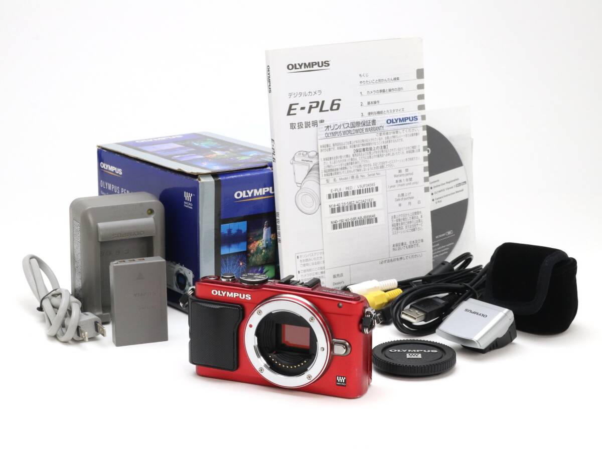 B (並品) OLYMPUS オリンパス PEN Lite E-PL6 ボディ レッド シャッター数 11,355枚 初期不良返品可 110-23拍卖
