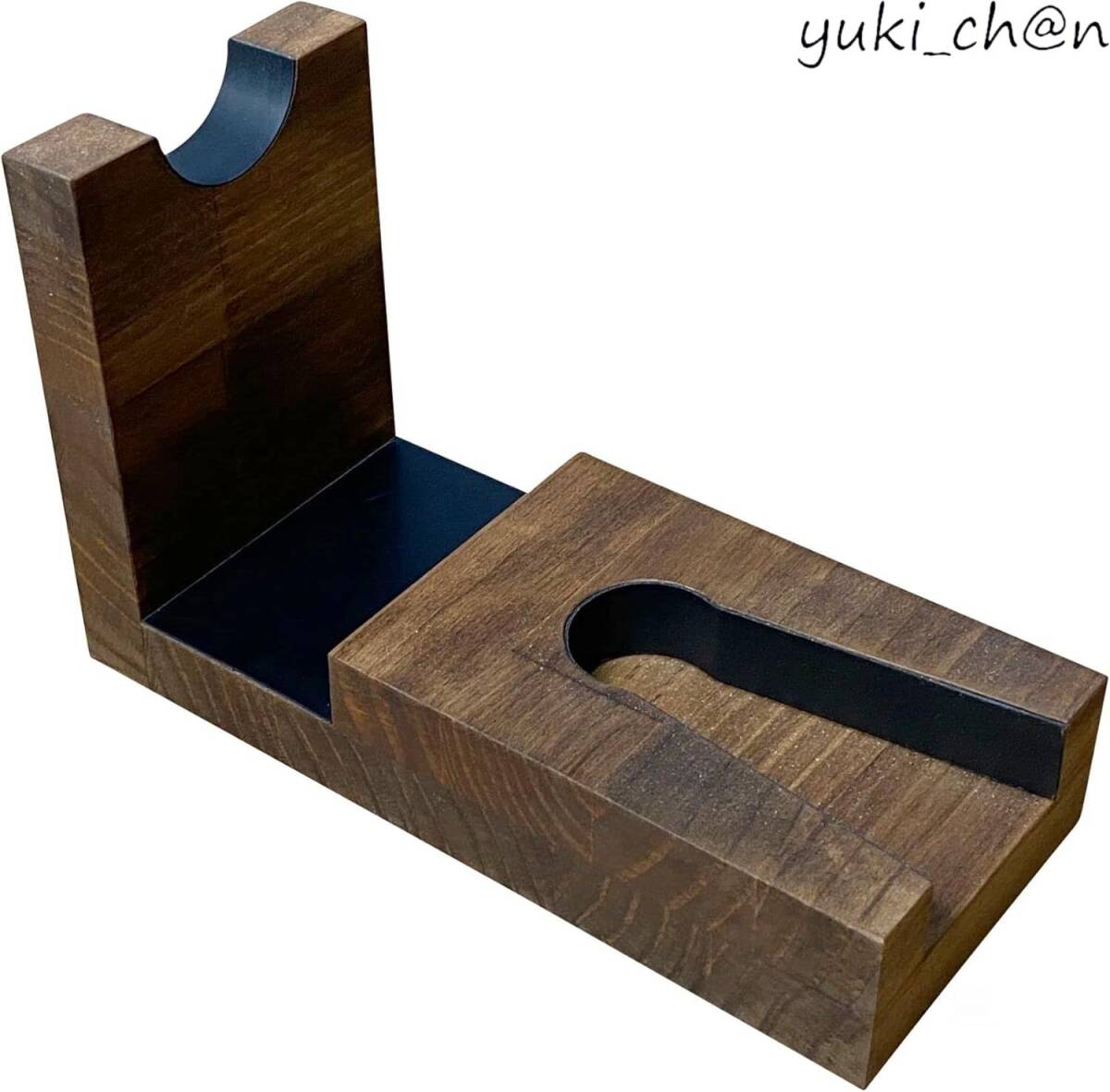 ガンスタンド 日本製 1丁掛 ブラウン 幅80mm 高120mm 奥187mm ラジアタパイン(集成材)ゴム拍卖