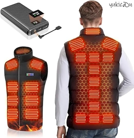 電熱ベスト 加熱ベスト 電熱ジャケット ヒーターベスト ブラック 2XL バッテリー付 30000mAh 速暖 洗濯可 男女兼用 節電 省エネ拍卖