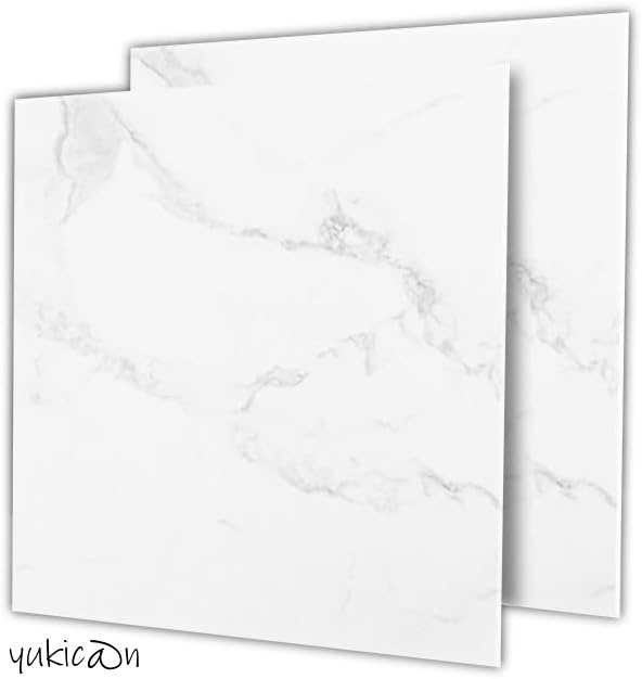 フロアタイル フロアマット フロアシート 大理石 ホワイト02 (エンボス無) 10枚セット 約半畳分 置くだけ 接着剤不要 DIY リフォーム拍卖