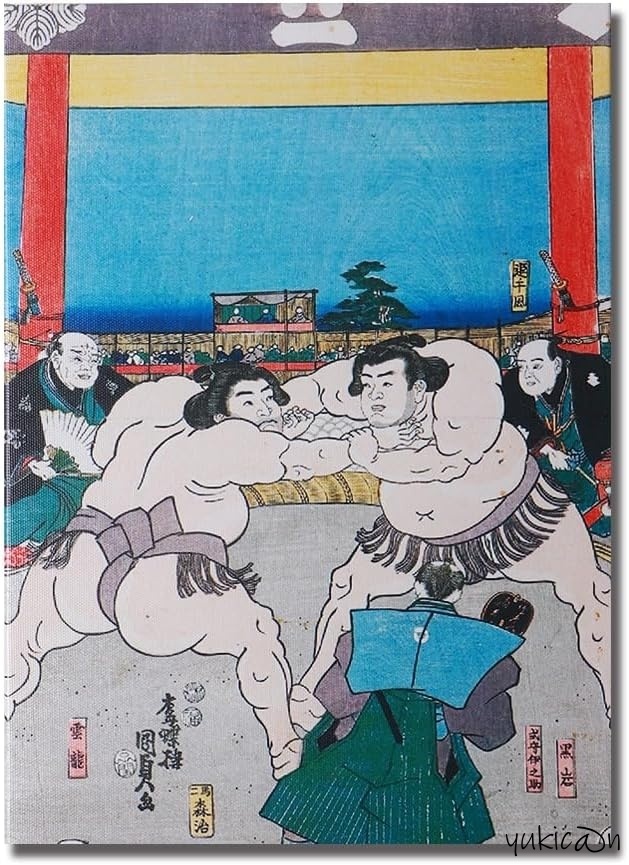 アートパネル キャンバス 江戸 相撲錦絵 日本 相撲浮世絵 和風 雑貨 Japan souvenir Ukiyo-e Sumo 33 x 24cm拍卖