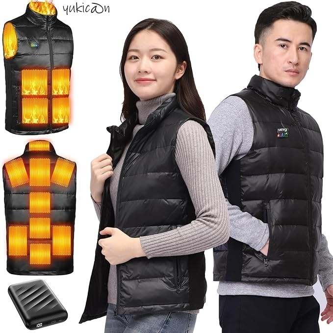 電熱ベストヒーターベスト加熱ダウンベスト 2XL 日本製ヒーター 3段階調温速暖 超軽量バッテリー付き 13箇所急速発熱 丸洗い 節電 省エネ拍卖